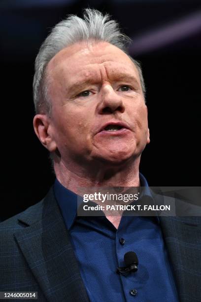 Jim Ryan, President and CEO of Sony Interactive Entertainment, speaks during the Consumer Electronics Show in Las Vegas, Nevada, on January 4, 2023.