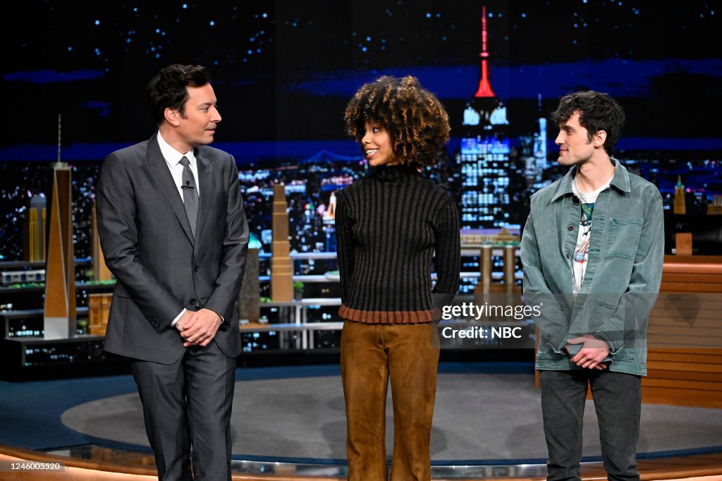 Jimmy Fallon Roles Host Jimmy Fallon with audience-member songwriters Zaniah and Darryl ...
