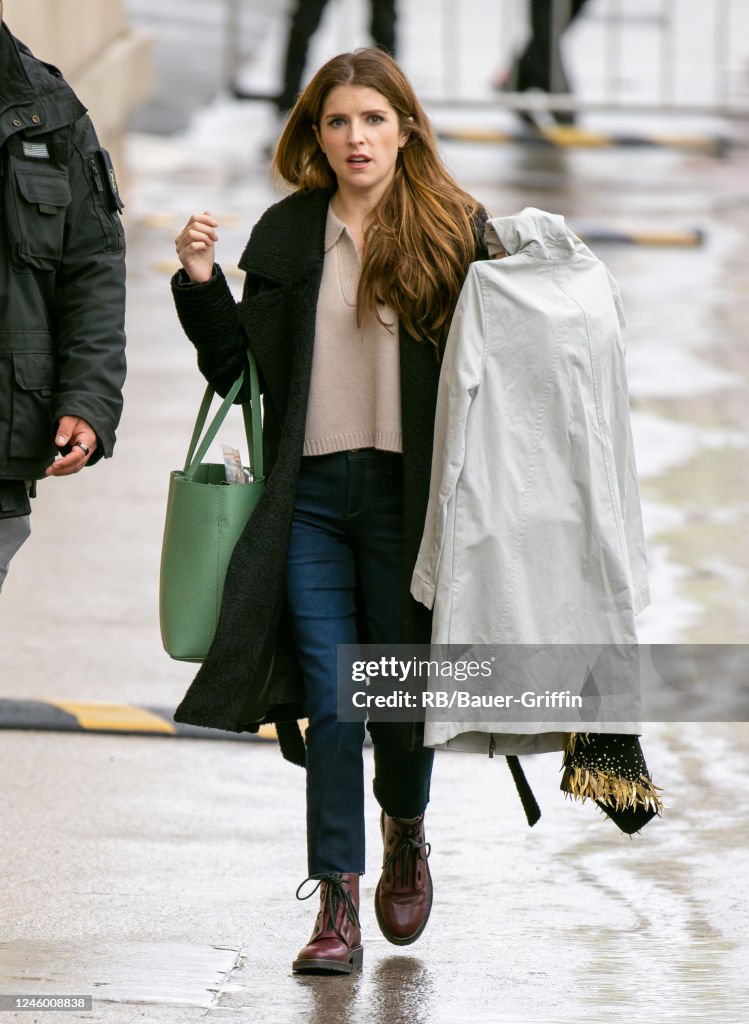 Anna Kendrick is seen at "Jimmy Kimmel Live" on January 04, 2023 in