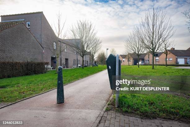 Illustration shows the area where the dead body of a baby was found in a bin, in Brugge, Thursday 05 January 2023. An autopsy will be done to...