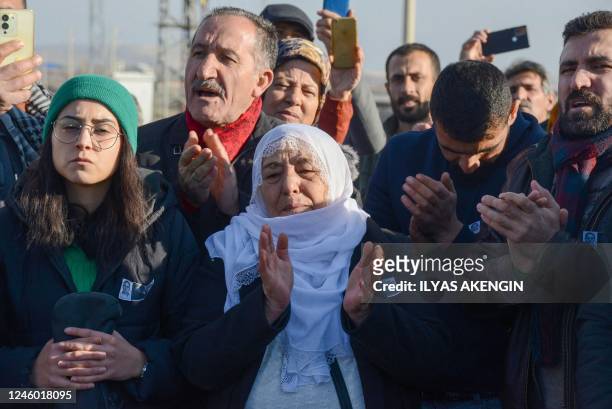 People try to access the funeral of singer and political refugee Mir Perwer, one of three Kurds killed in a December 2022 attack in Paris, despite...