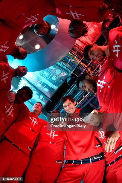 The Houston Rockets huddle up before the game against the Utah Jazz on January 5, 2023 at the Toyota Center in Houston, Texas. NOTE TO USER: User...