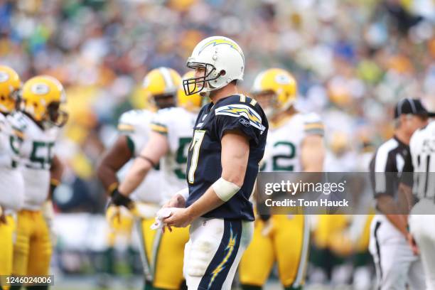 Phillip Rivers of the San Diego Chargers during the game against the Green Bay Packers on November 6, 2011 at Qualcomm Stadium in San Diego,...