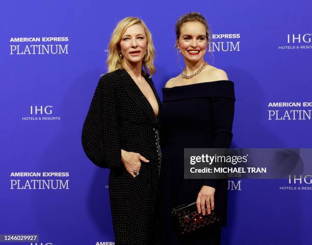 Desert Palm Achievment award recipient Australian actress Cate Blanchett and German actress Nina Hoss arrive for the 34th Annual Palm Springs...