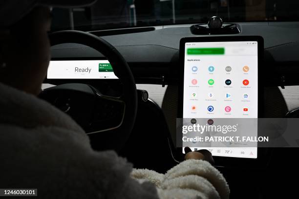 Google maps and applications built into a Volvo are demonstrated at Alphabets Google Android plaza booth during the Consumer Electronics Show in Las...