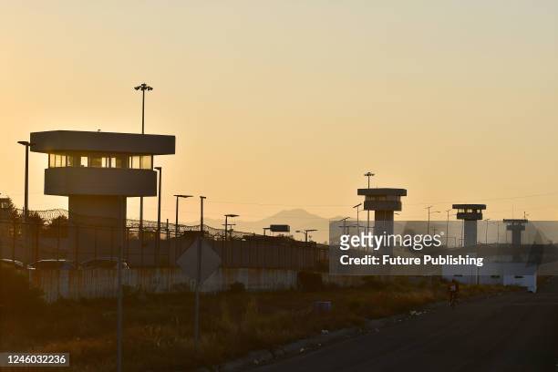 General view of the Federal Center for Social Readaptation 'El Altiplano, overseen by the Mexican Army and National Guard during the arrival by...