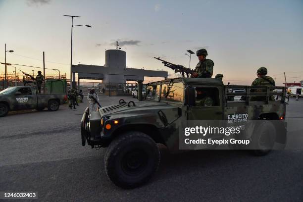 The Mexican Army accompanied the National Guard protect the Federal Center for Social Readaptation 'El Altiplano, where Mexican drug cartel leader...