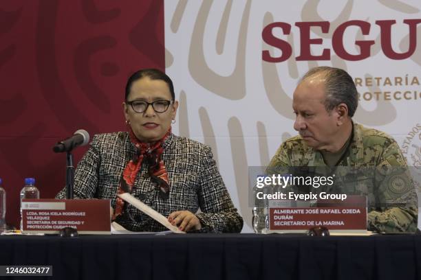 The Secretaries of Federal Security, Rosa Icela Rodríguez; from Marina, Rafael Ojeda confirmed the arrest of Ovidio Guzman, from the criminal group...