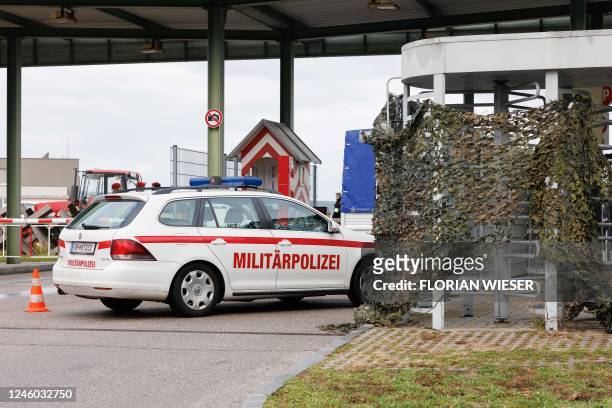 Forensic experts of the police investigate the site of a shooting at the Flugfeld Kaserne barracks in Wiener Neustadt, Austria, on January 6, 2023. -...
