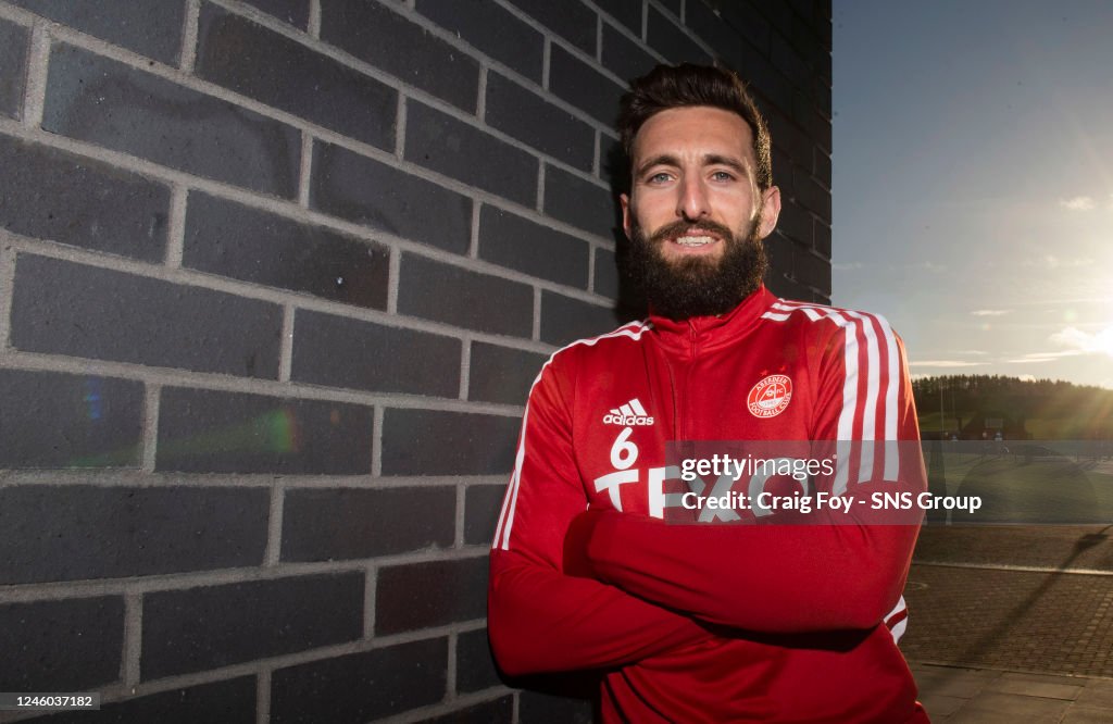 Shinnie Graeme Shinnie after re-signing for Aberdeen at Cormack Park, on ...