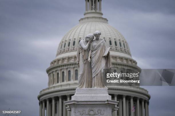 The Peace Monument outside the US Capitol in Washington, DC, US, on Friday, Jan. 6, 2023. The emerging deal McCarthy is discussing to make him...