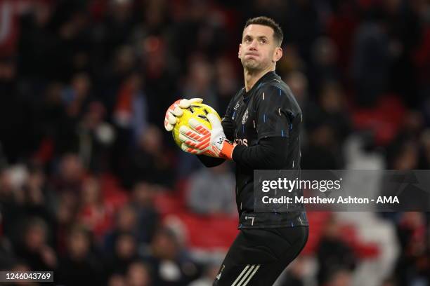 Tom Heaton of Manchester United during the Emirates FA CUp Third Round match between Manchester United and Everton at Old Trafford on January 6, 2023...