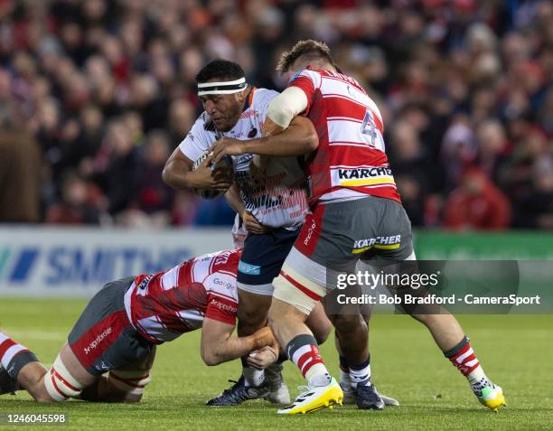 Saracens' Mako Vunipola in action during the Gallagher Premiership Rugby match between Gloucester Rugby and Saracens at Kingsholm Stadium on January...
