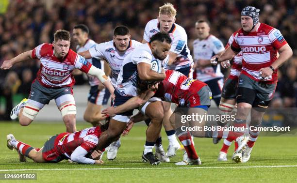 Saracens' Billy Vunipola in action during the Gallagher Premiership Rugby match between Gloucester Rugby and Saracens at Kingsholm Stadium on January...