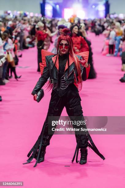 Drag queen Ariel Rec attends The Queen's Walk during the opening of the RuPauls DragCon UK 2023, presented by World of Wonder at ExCel from 6-8...