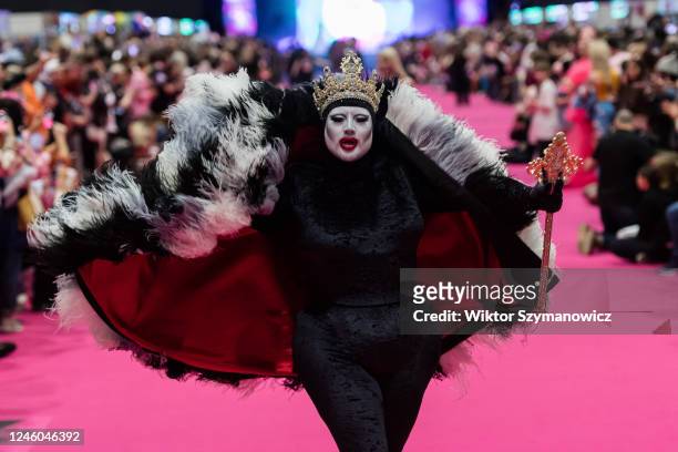 Drag queen Danny Beard attends The Queen's Walk during the opening of the RuPauls DragCon UK 2023, presented by World of Wonder at ExCel London from...
