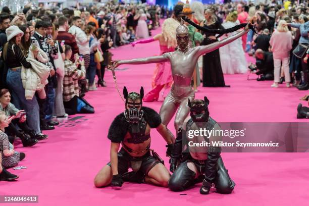 Drag queen Black Peppa attends The Queen's Walk during the opening of the RuPauls DragCon UK 2023, presented by World of Wonder at ExCel London from...