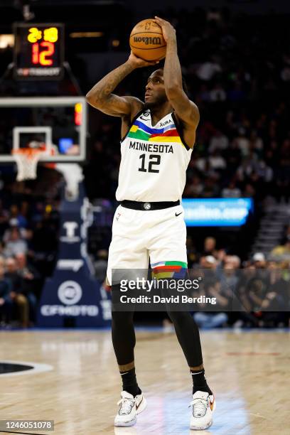 Taurean Prince of the Minnesota Timberwolves shoots the ball against the Los Angeles Clippers in the second quarter of the game at Target Center on...