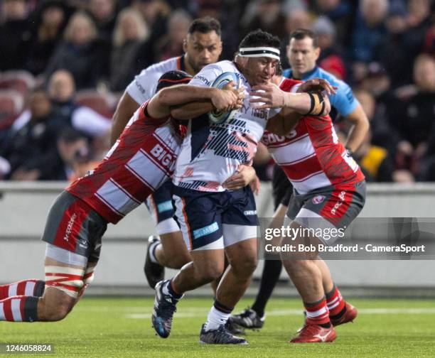 Saracens' Mako Vunipola in action during the Gallagher Premiership Rugby match between Gloucester Rugby and Saracens at Kingsholm Stadium on January...