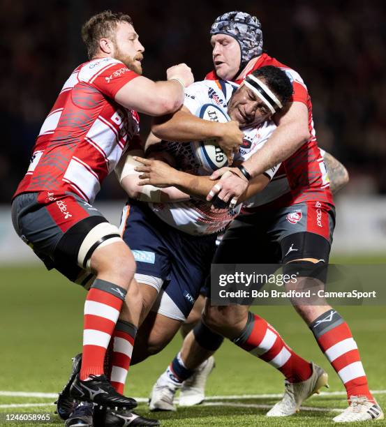 Saracens' Mako Vunipola in action during the Gallagher Premiership Rugby match between Gloucester Rugby and Saracens at Kingsholm Stadium on January...