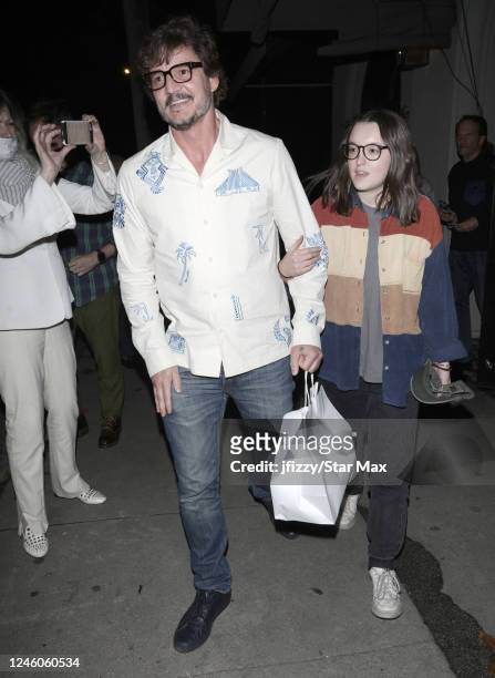 Pedro Pascal and Bella Ramsey are seen on January 6, 2023 in Los Angeles, California.