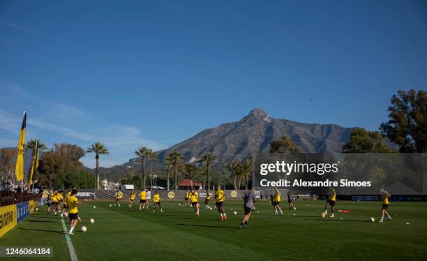 The Team of Borussia Dortmund during the second day of the Marbella training camp on January 7, 2023 in Marbella, Spain.