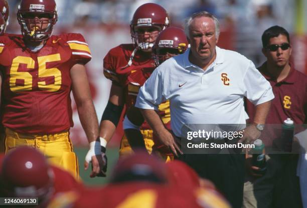 John Robinson, Head Coach for the University of Southern California USC Trojans looks on during the NCAA Pac-10 Conference college football game...