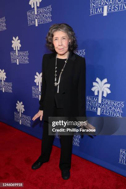 Lily Tomlin attends the Premiere Screening of Paramount Pictures' "80 For Brady" at the 34th Annual Palm Springs International Film Festival on...