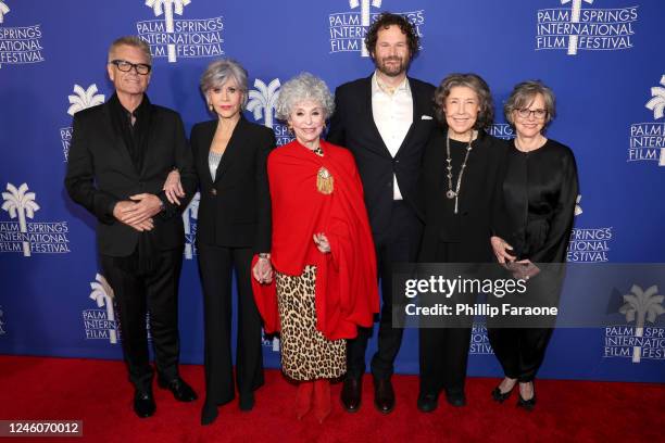 Harry Hamlin, Jane Fonda, Rita Moreno, Kyle Marvin, Lily Tomlin, and Sally Field attend the Premiere Screening of Paramount Pictures' "80 For Brady"...