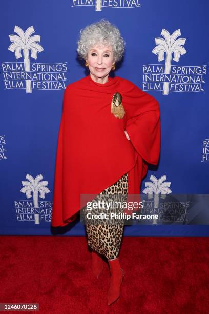 Rita Moreno attends the Premiere Screening of Paramount Pictures' "80 For Brady" at the 34th Annual Palm Springs International Film Festival on...