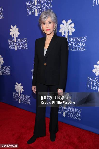 Jane Fonda attends the Premiere Screening of Paramount Pictures' "80 For Brady" at the 34th Annual Palm Springs International Film Festival on...