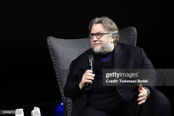 Guillermo del Toro speaks onstage during The Three Amigos In Conversation presented by Netflix at Academy Museum of Motion Pictures on January 06,...