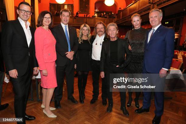 Till Broenner, Ilse Aigner, Markus Soeder, Hendrikje Balsmeyer, Leslie Mandoki, Peter Maffay, Bettina Wulff, Christian Wulff during the celebration...