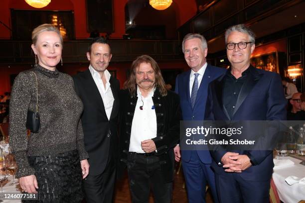 Bettina Wulff, Till Broenner, Leslie Mandoki, Christian Wulff, Gabor Steingart during the celebration of Leslie Mandoki's 70th birthday, 40 years Red...