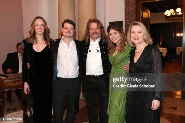 Sophie, Gabor Mandoki, Leslie Mandoki, Lara Mandoki, Dr. Eva Mandoki during the celebration of Leslie Mandoki's 70th birthday, 40 years Red Rock...