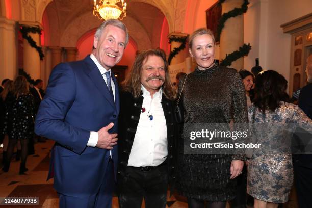 Christian Wulff, Leslie Mandoki, Bettina Wulff during the celebration of Leslie Mandoki's 70th birthday, 40 years Red Rock Studios and 30 years...