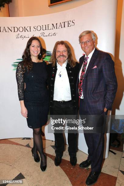 Caroline Bosbach, Leslie Mandoki, Wolfgang Bosbach during the celebration of Leslie Mandoki's 70th birthday, 40 years Red Rock Studios and 30 years...