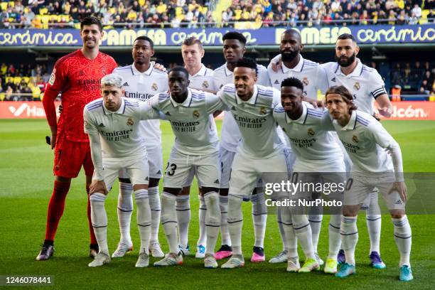 Real Madrid Team before during La Liga match between Villarrea CF and Real Madrid at La Ceramica Stadium on January 7, 2023.