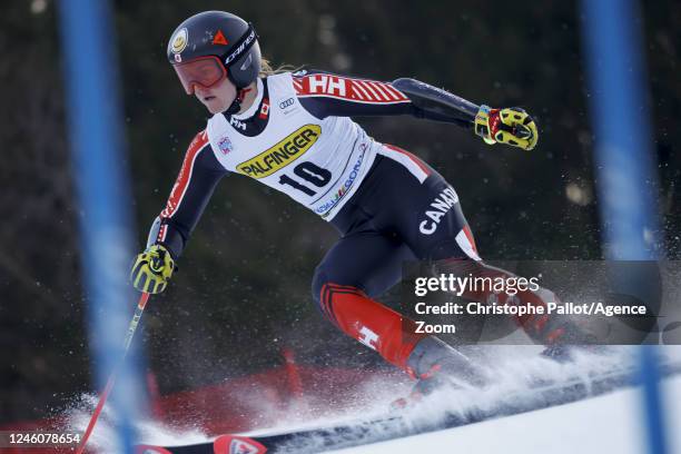 Valerie Grenier of Team Canada competes during the Audi FIS Alpine Ski World Cup Women's Giant Slalom on January 8, 2023 in Kranjska Gora, Slovenia.