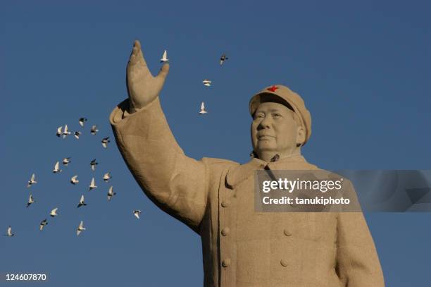 mao zedong estatua - mao tse tung fotografías e imágenes de stock