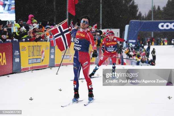 Jules Lapierre of Team France in action during the FIS Tour de Ski Men's and Women's 9 km Mass Start Free on January 8, 2023 in Val Di Fiemme, Italy.