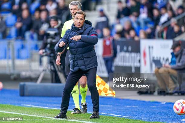 Head Coach Scott Parker of Club Brugge during the Jupiler Pro League match between KRC Genk and Club Brugge at Cegeka Arena on January 8, 2023 in...