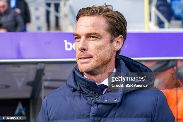 Head Coach Scott Parker of Club Brugge prior to the Jupiler Pro League match between KRC Genk and Club Brugge at Cegeka Arena on January 8, 2023 in...