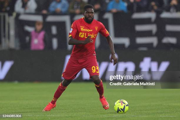 Samuel Yves Umtiti of US Lecce in action during the Serie A match between Spezia Calcio and US Lecce at Stadio Alberto Picco on January 8, 2023 in La...
