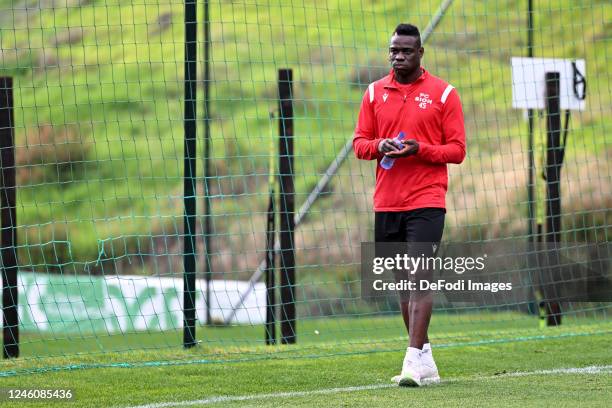 Mario Balotelli of FC Sion Looks on during the Friendly match between FC Sion vs VfB Stuttgart at Marbella Football Center on January 8, 2023 in San...