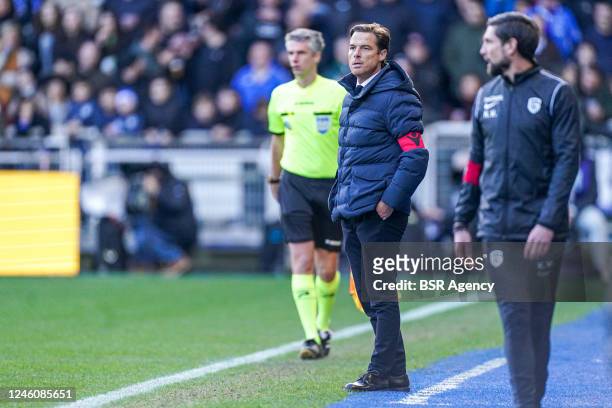Head Coach Scott Parker of Club Brugge during the Jupiler Pro League match between KRC Genk and Club Brugge at Cegeka Arena on January 8, 2023 in...