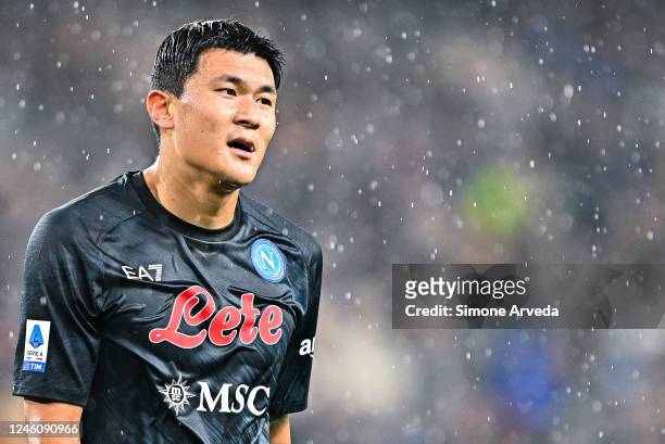 Kim Min Jae of Napoli looks on with disappointment during the Serie A match between UC Sampdoria and SSC Napoli at Stadio Luigi Ferraris on January...