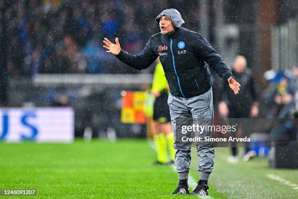 Luciano Spalletti head coach of Napoli reacts during the Serie A match between UC Sampdoria and SSC Napoli at Stadio Luigi Ferraris on January 8,...