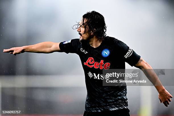 Mario Rui of Napoli reacts during the Serie A match between UC Sampdoria and SSC Napoli at Stadio Luigi Ferraris on January 8, 2023 in Genoa, Italy.