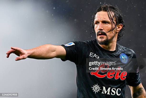 Mario Rui of Napoli reacts during the Serie A match between UC Sampdoria and SSC Napoli at Stadio Luigi Ferraris on January 8, 2023 in Genoa, Italy.